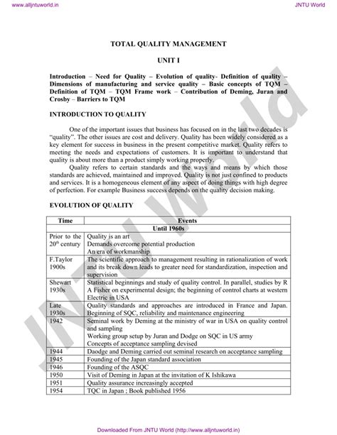 (PDF) TOTAL QUALITY MANAGEMENT notes .